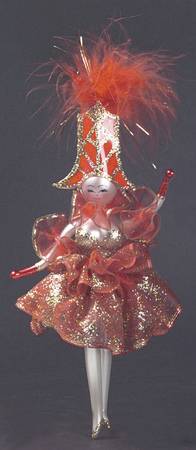 Feathered Ornaments (Italian Flair) Red Dancer - No Box
