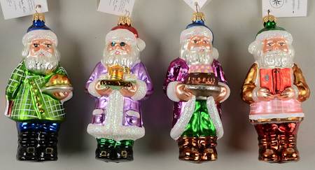 Limited Edition Cookbook Santa (Set Of 4) - Boxed