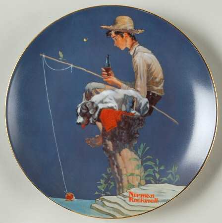 Good Old Days-Plate Boy Fishing - Boxed