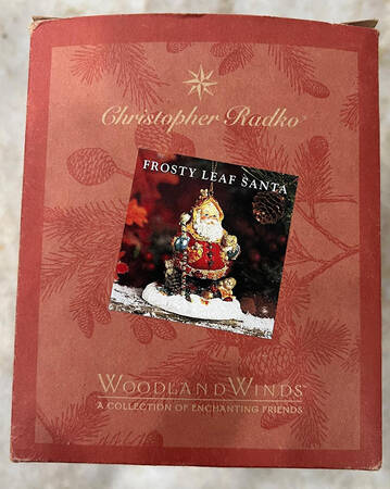 Woodland Winds Frosty Leaf Santa Walkingstick - Boxed