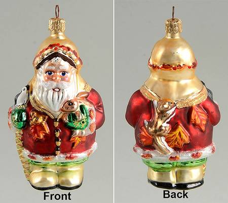 Woodland Winds Frosty Leaf Santa-Ornament - No Box