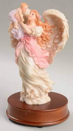 Seraphim Musical-Figurine Mariah-Heavenly Joy-Wooden Base - Boxed