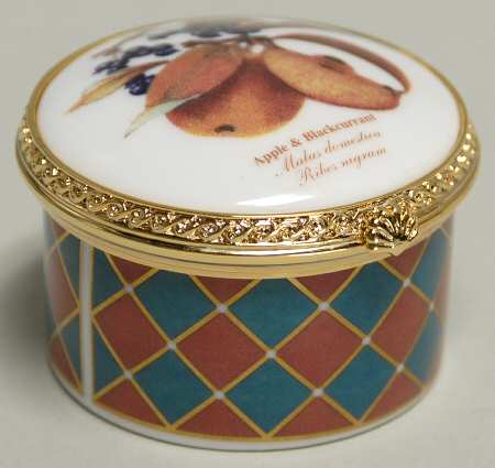 Royal Worcester Enamel Boxes Apple & Black Currant - With Box