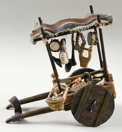 Fontanini Heirloom Nativity 5" Scale Music Cart W/ Instruments-10 Pieces - With Box Bx332