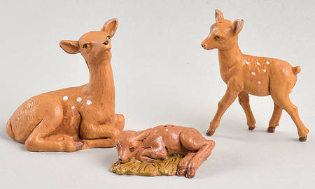 Fontanini Heirloom Nativity 5" Scale Deer Family - 3pc Set - Boxed