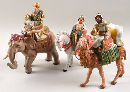 Fontanini Heirloom Nativity 5" Scale Three Kings On Animals - Boxed