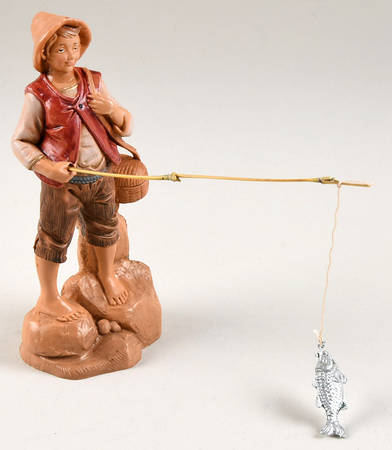 Fontanini Heirloom Nativity 5" Scale Jacob, Fisherman W/ Pole - With Box 233