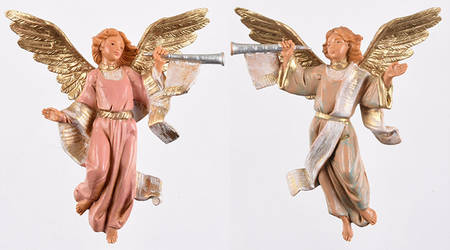 Fontanini Heirloom Nativity 5" Scale Trumpeting Angels-2 Pc Set - Boxed