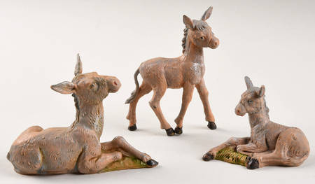 Fontanini Heirloom Nativity 5" Scale Donkey-Family  3 Pc - Boxed