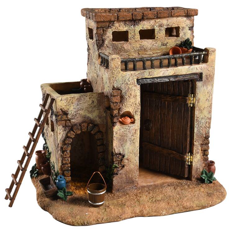 Fontanini Heirloom Nativity 5" Scale Inn With Ladder & Bucket Set - Lighted - Boxed