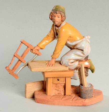 Fontanini Heirloom Nativity 5" Scale Amos, Carpenter W/Saw - Boxed