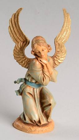 Fontanini Heirloom Nativity 5" Scale Kneeling Angel-Wings Up - No Box