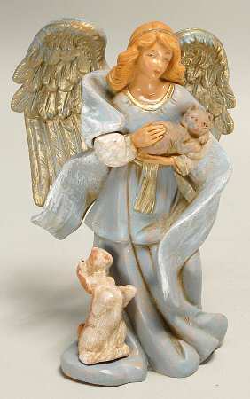 Fontanini Heirloom Nativity 5" Scale Celia Angel With Animals - Boxed