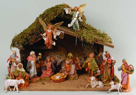 Fontanini Heirloom Nativity 5" Scale 16 Piece Nativity Set W/ Stable - Boxed