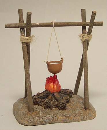 Fontanini Heirloom Nativity 5" Scale Bonfire With Crossbar & Pot - Boxed