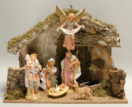 Fontanini Heirloom Nativity 5" Scale 6pc Set With Working Fountain - Boxed