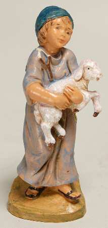 Fontanini Heirloom Nativity 5" Scale Silas-Boy Holding Sheep - Boxed