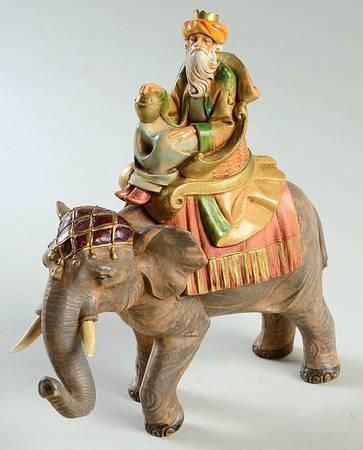 Fontanini Heirloom Nativity 5" Scale King Gaspar On Elephant - No Box