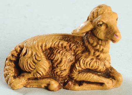 Fontanini Nativity 5" Scale Older Sheep-Brown-Lying Head Right - Boxed