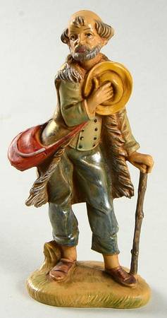 Pellegrini Nativity 4.5"Scale Shephered With Cane - Boxed
