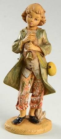 Fontanini Heirloom Nativity 5" Scale Boy With Horn - With Box Bx388