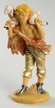 Pellegrini Nativity 4.5"Scale Shepherd With Sheep - Boxed