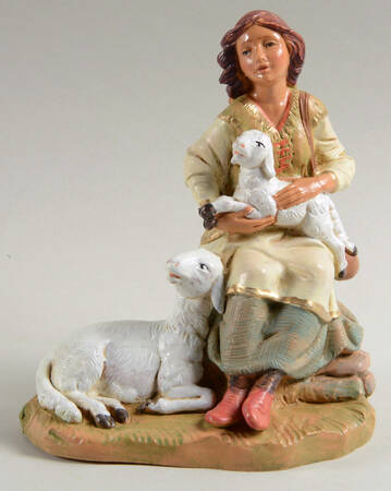 Fontanini Nativity 7.5" Nahome - Sheperdess Sitting - Boxed