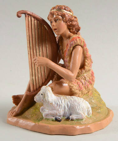 Fontanini Nativity 7.5" Azarel - Shepherd With Harp - Boxed