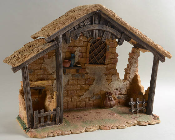 Fontanini Nativity 7.5" Lighted Resin Stable - Boxed