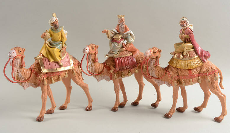 Fontanini Nativity 7.5" Kings On Camels-Set Of 3 - Boxed