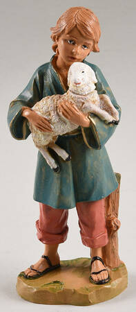 Fontanini Nativity 7.5" Silas-Boy With Sheep - Boxed