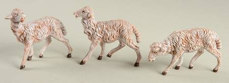 Fontanini Nativity 7.5" White Sheep - Set Of 3 - Boxed