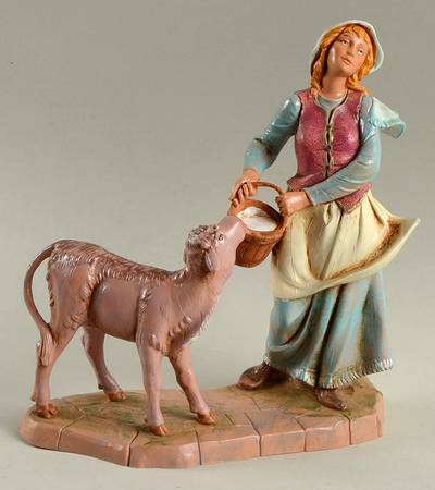 Fontanini Nativity 7.5" Julia With Calf - Boxed