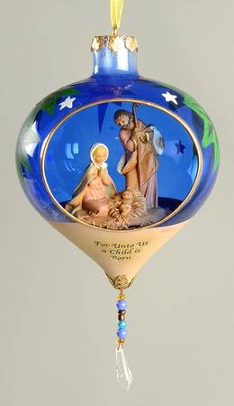 Nativity Fontanini Ornament Holy Family-For Unto Us A Child Is Born - Boxed