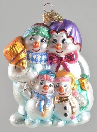 Snowmen with Broom Winter Portrait - No Box