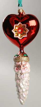 Icicles Heart Icicle Santa - No Box