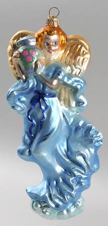 Angel Ornaments (Blown Glass) Gabrielle-Blue - No Box