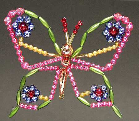 Beaded Summerflights-Blue Flowers - No Box