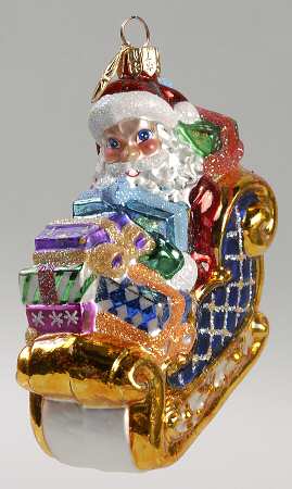 Santa with Sleigh Special Delivery-Blue Sleigh - No Box