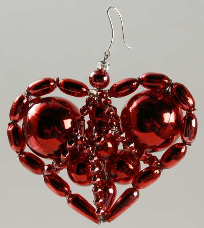 Beaded Loving Hearts-Red - No Box