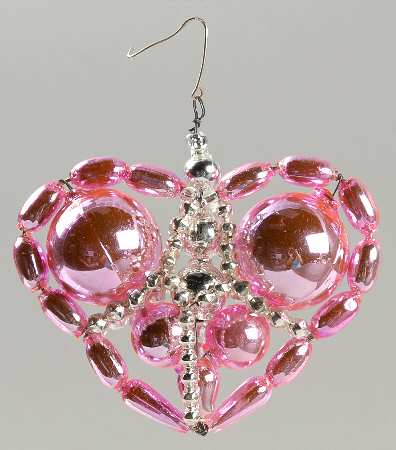 Beaded Loving Hearts-Pink - No Box