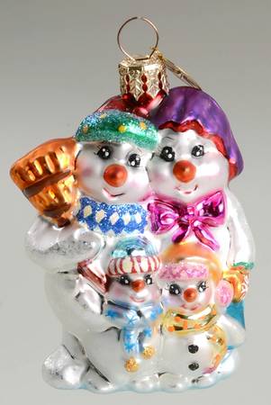Snowmen with Broom Winter Portrait Gem - No Box