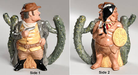Character Jug Teapots Cowboy And Indian - No Box