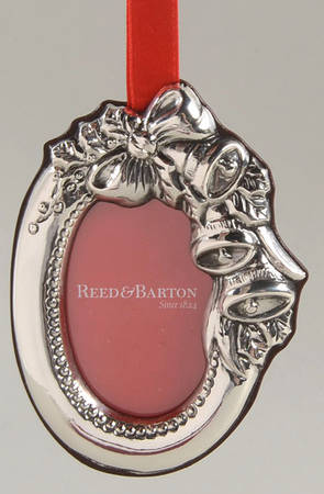 Sterling Frame Ornament Holly & Bells Frame Ornament - Boxed