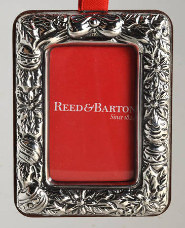 Sterling Frame Ornament Poinsettia Frame Ornament - Boxed