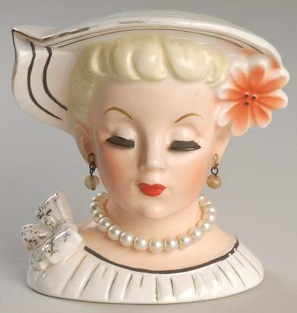 Reliable Head Vases Lady In Hat And Flowers In Hair - No Box