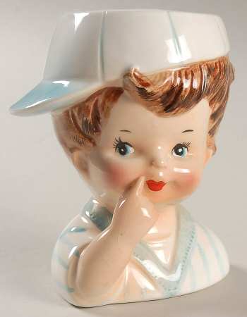 Reliable Head Vases Boy Baseball Cap/Shirt Blu/Wht - No Box