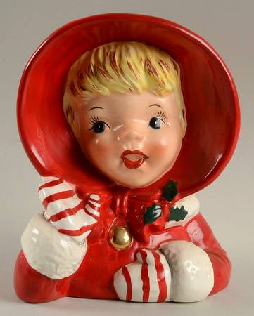 Reliable Head Vases Blonde Christmas Caroler - No Box