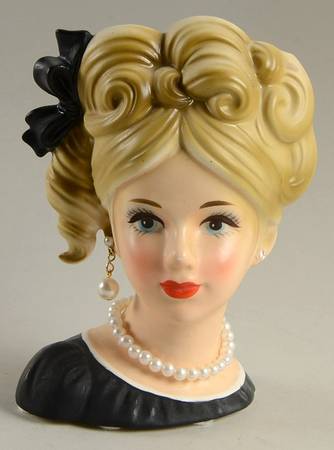 Reliable Head Vases Blonde Black Drs White Pearls - No Box