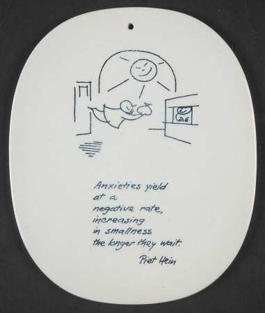 Piet Hein Wall Plaque Anxieties Yield At A Negative Rate - No Box